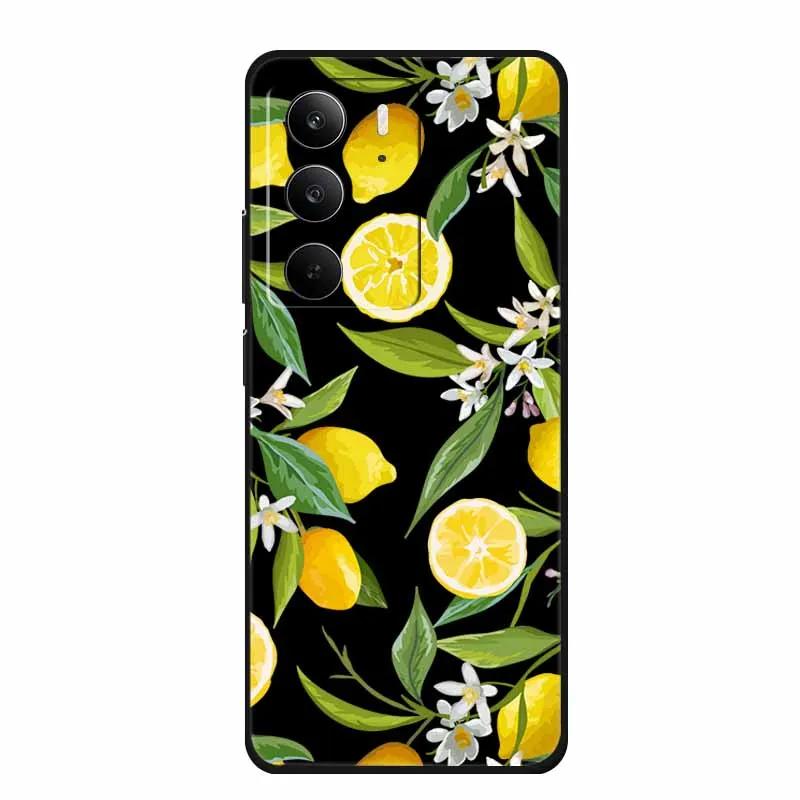 Для Realme Narzo 80 Lite 5G Чехол Narzo80 Lite Чехол Мультяшный Кот ТПУ Черный Силикон Мягкий Чехол для Телефона Для Realme Narzo 80Lite Funda