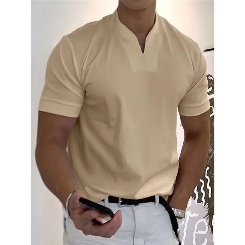 Men Muscle Fitness Sports V Neck Short Sleeve T Shirt For Men