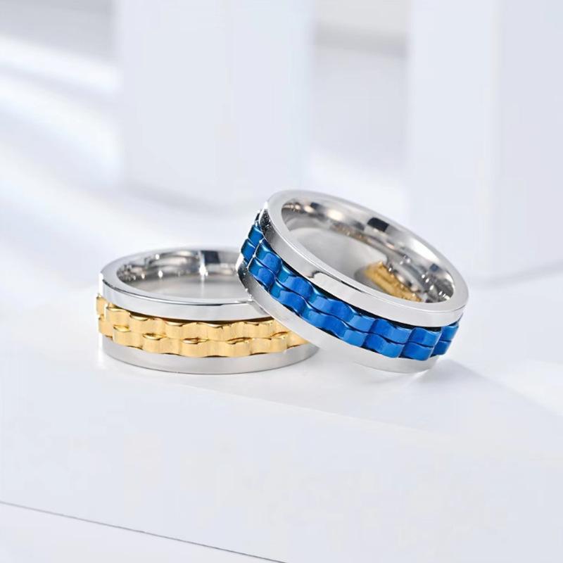 1 шт. модное декомпрессионное кольцо из титановой стали с зубчатым колесом, поворачивающееся мужское кольцо