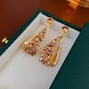 Diamond Studded Metal Earrings, French Retro Personality Nail, Light Luxury, High-end Decoration For Women