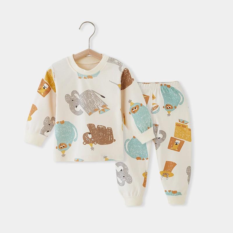 Baby Cotton Underwear Set Long Sleeve Sleepwear 2-Piece Toddler Home Clothes