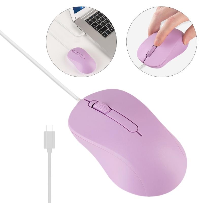 Ergonomic Type C Mouse 3 Button 1000DPI USB C Mice Adjustable Sensitivity for Win PC, Laptop and More Type C Devices