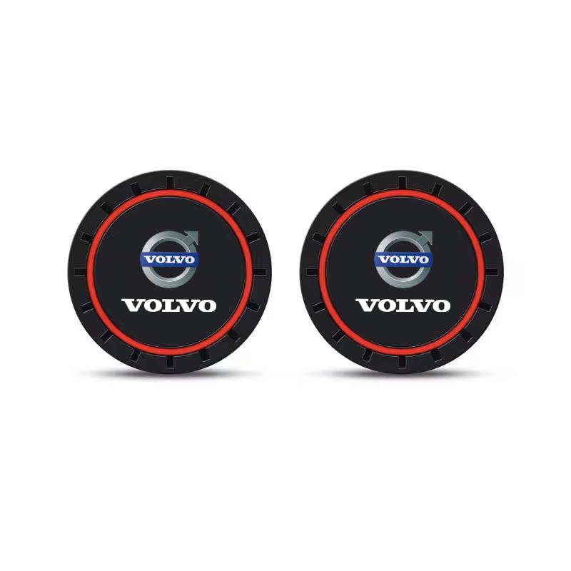 For Volvo XC90 XC60 V50 S60 V70 V60 V40 S90 olestar AWD XC40 S 2PCS Car Coasters Water Cup Slots Non-Slip Mat Waterproof Cup Pad