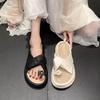 With Skirts, Slippers, Women's Summer Wear 2025 New French Toe Muffin Thick-soled Sandals, New Chinese Shoes