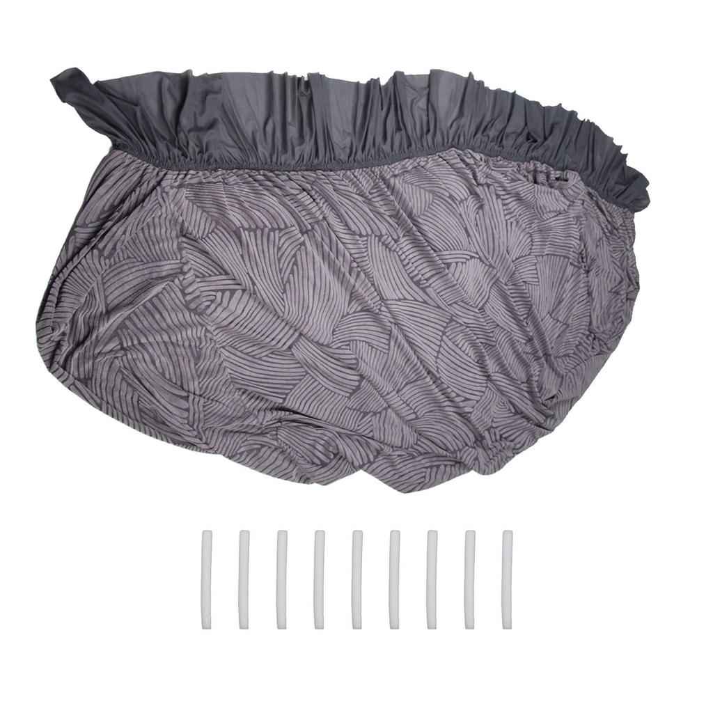 Sofa Cover All Inclusive Skirt Cationic Thickened 190‑230CM with Anti Skid Strip Couch Slipcover for 3 Seat Sofa Black