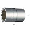 TONE Socket (12 Squares) HP4D-19 Drive Angle 12.7mm (1/2") Width Across Flats 19mm