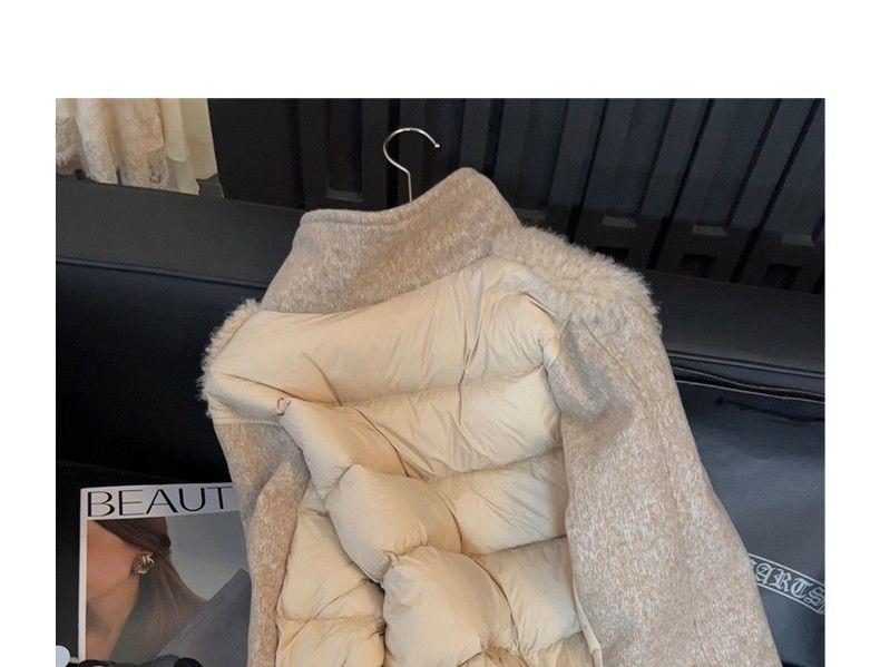 Women's Lambswool Patchwork Cotton Stand Collar Jacket - 2025 Winter Warm Short Design