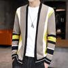 Knit Sweater Male Coat Cardigan Men's Clothing Jacket Striped V Neck Blue Large Big Size Warm Casual Winter Coat