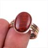 Натуральная красная яшма, двухцветное кольцо из чистого серебра 925 пробы, размер 10 K3a06