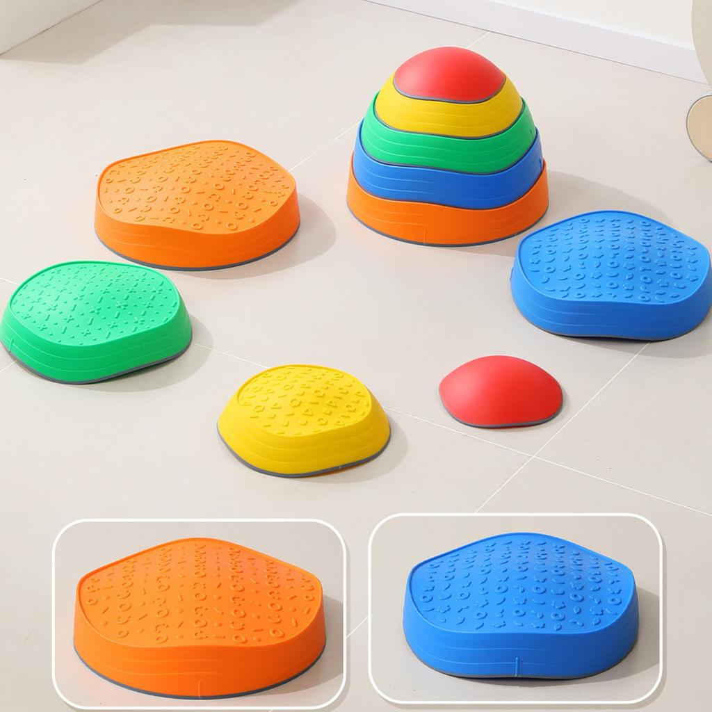 5 шт. камней для ходьбы для детей, камни для сенсорного баланса для малышей, нескользящие полосы препятствий для использования в помещении и на открытом воздухе, развивают координацию