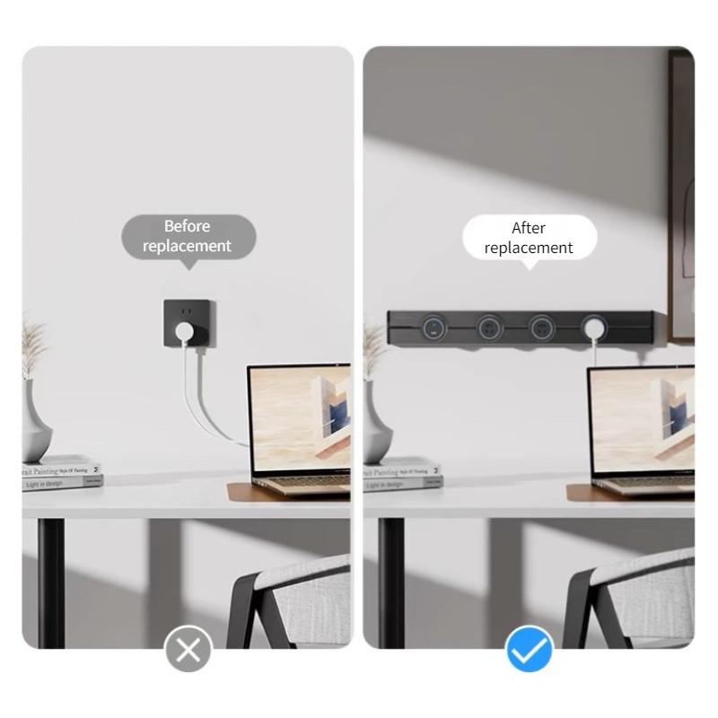 8000 Вт Передвижная трековая розетка Адаптер вилки для бытовой кухонной техники Стандартная настенная розетка с USB