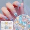 1Box 3D Flower Nails Charm Rhinestones Crafts Nails Art Accessories Resin Nails Decoration for Nails Enthusiasts