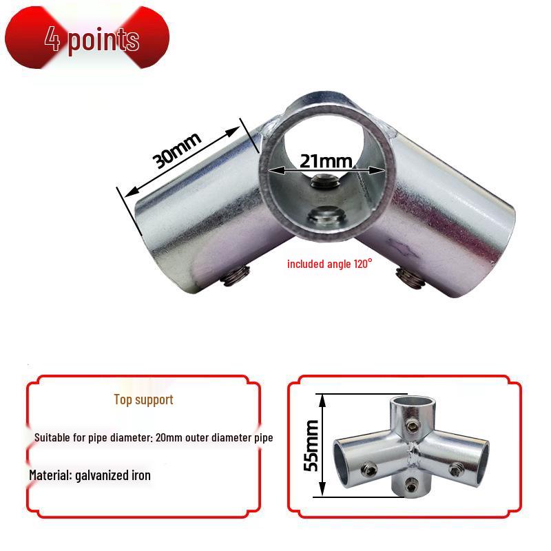 20/25/32mm Steel Pipe Connector: Galvanized 6-Point Round Elbow Joint Fastener