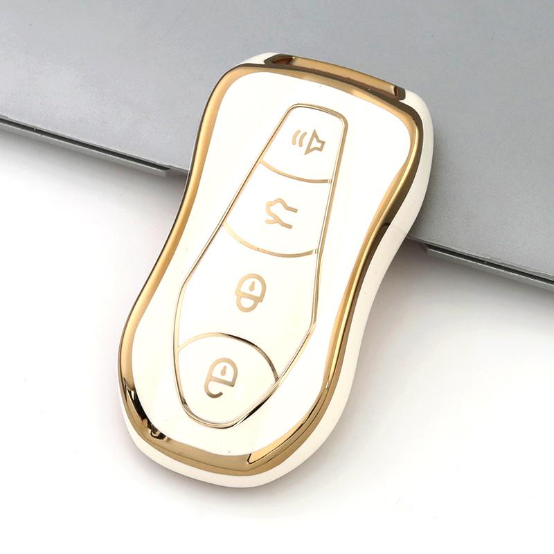 Gold Edge Keyless Protector for Geely Tugella Azkarra FY11 Atlas Pro New Emgrand GS X6 SUV EC7 TPU Car Remote Key Cover Case Shell Fob