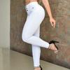 Women Pants High Waist Slim Fit Zipper Button Closure Solid Color Pockets Soft