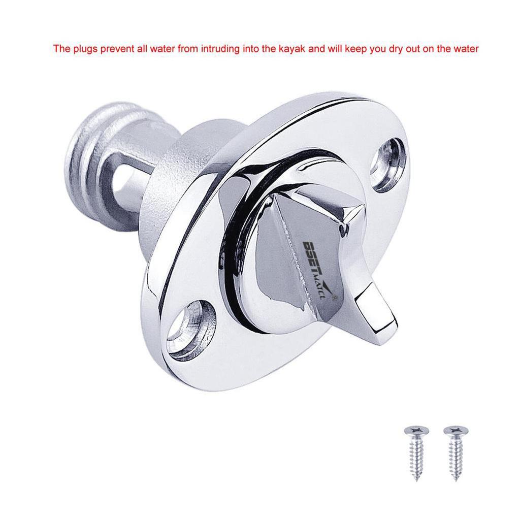 Sliver Marine Boat Drain Plug Kit Parts Universal with 2 Screws