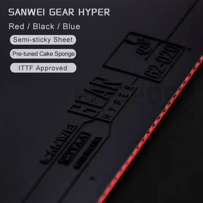 SANWEI GEAR HYPER Накладка для настольного тенниса Полулипкая резиновая пластина для пинг-понга с предварительно настроенной средней бисквитной насадкой