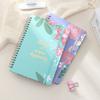 80 Sheets Coil Notebook Floral Printing Schedule Planner Notepad A5 English Notepad Student