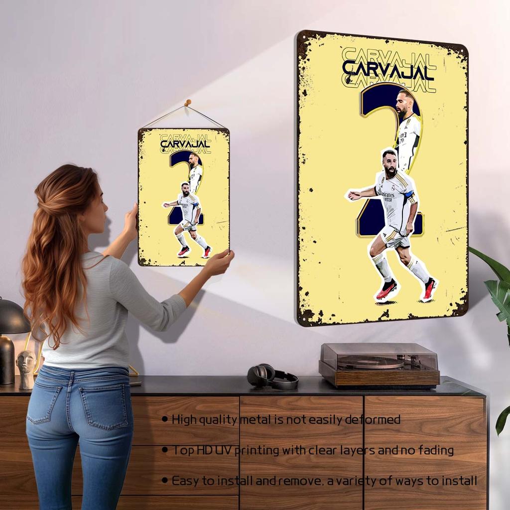 Дани Карвахаль Металлические постеры Настраиваемый знак Декор для украшения комнаты Футболист Жестяные таблички для домашнего настенного декора
