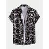 Fashion Men's Shirt Trendy Expressions Pattern Top Summer New Men's Clothing Casual Short-Sleeved Buttons Blouse Hawaiian Shirts