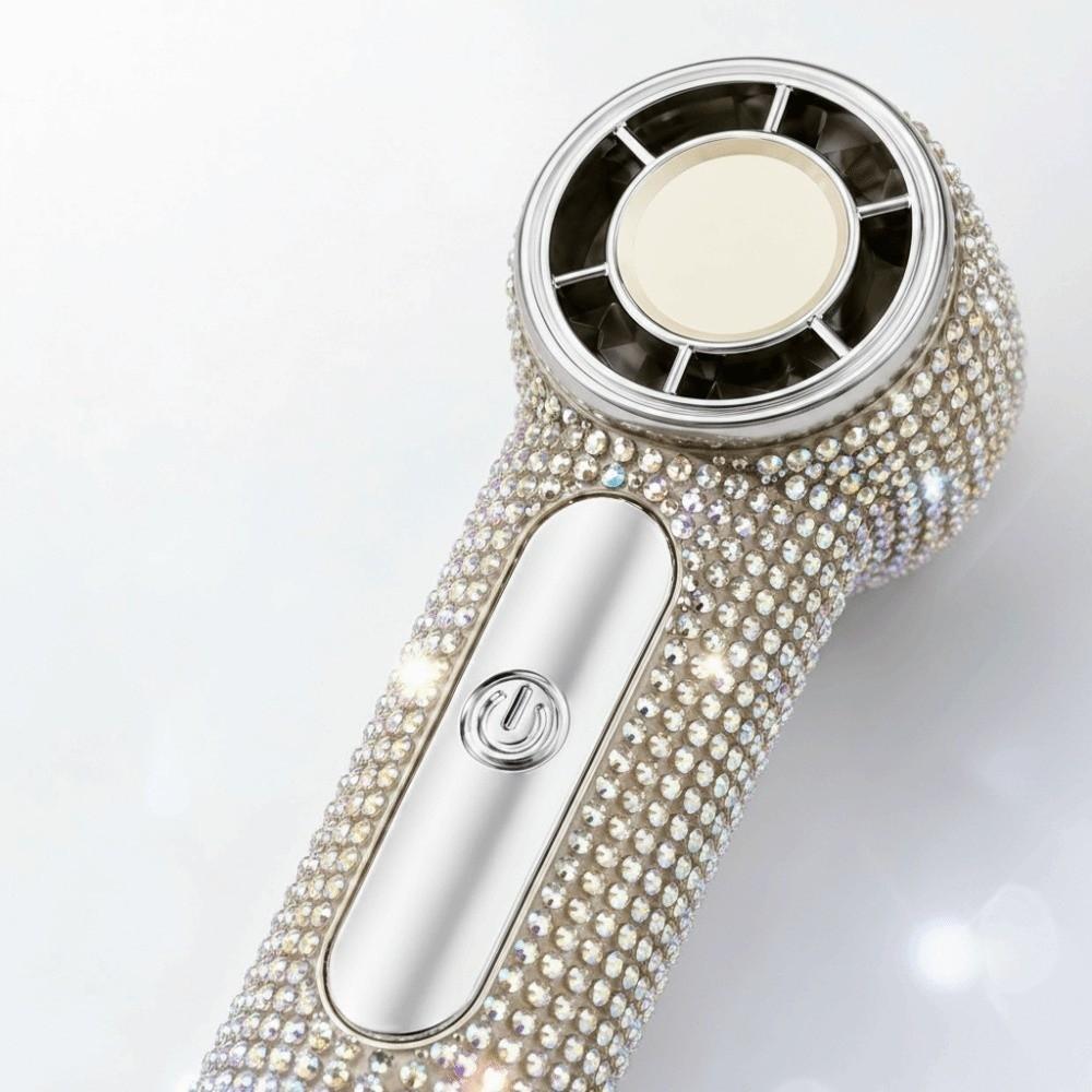 Strong Wind Rhinestone Handheld Fan Digital Display Mini Fan Portable Electric Fan  Summer