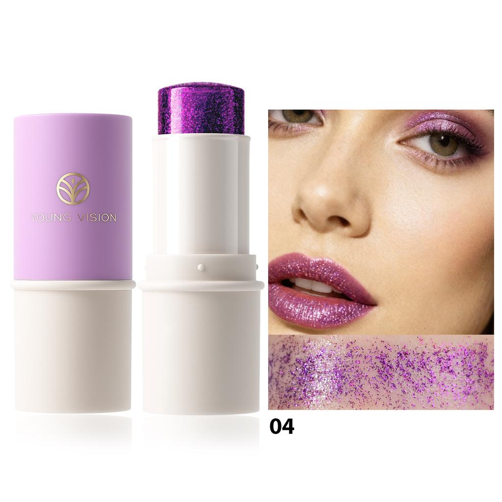 7 Цветов Сценический Макияж Лицо Глиттер Тени для Век Красота Макияж Перламутровый Разноцветный Глиттер для Тела Стик