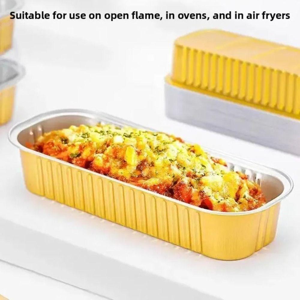 200ML Capacity Foil Container Rectangular Shape Aluminum Foil Box Takeaway Box  Food Takeaway