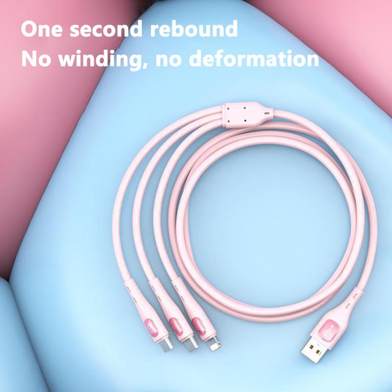 3-in-1 Super Fast Charging Data Cable 120W Suitable for Apple Type-C Android 6A Charging Cable