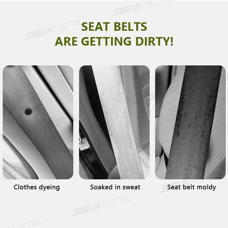 Инструмент для чистки ремней безопасности салона автомобиля, двухсторонний U-образный складной лоток, губка, щетка, ремень безопасности, защита для рук, уход за автомобилем