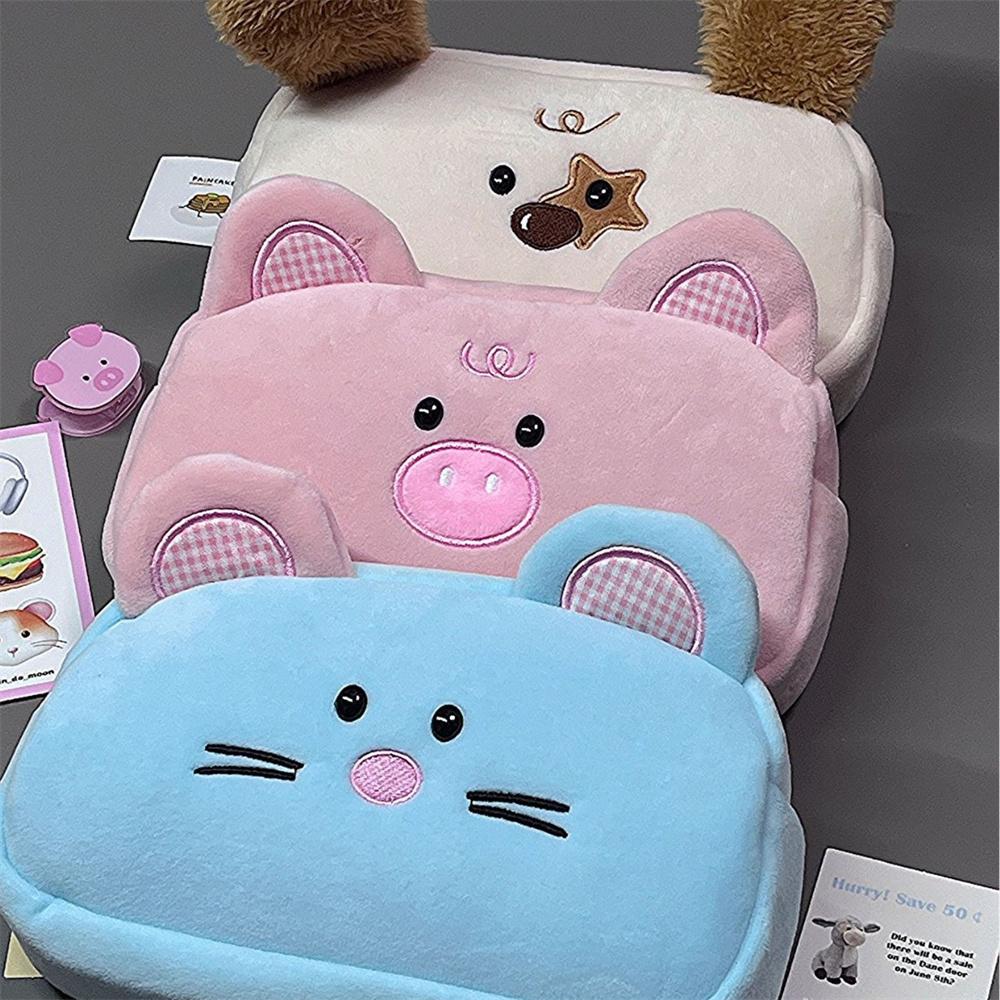 Cosmetic Bag Multicolor Plush Pen Bag Animal Stationery Pouch Animal Design Cartoon Pencil Bag For School Gift For Students