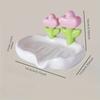 Flower Decor Creative Floral Soap Box Bathroom Accessories Plastic Storage Soap Rack  Home