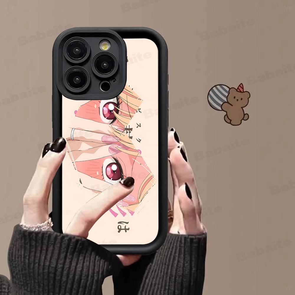 Чехол для телефона с аниме Мариной Китагавой Для iPhone 17 16 15 14 13 12 11 Pro Max Plus Черный Полное покрытие ТПУ