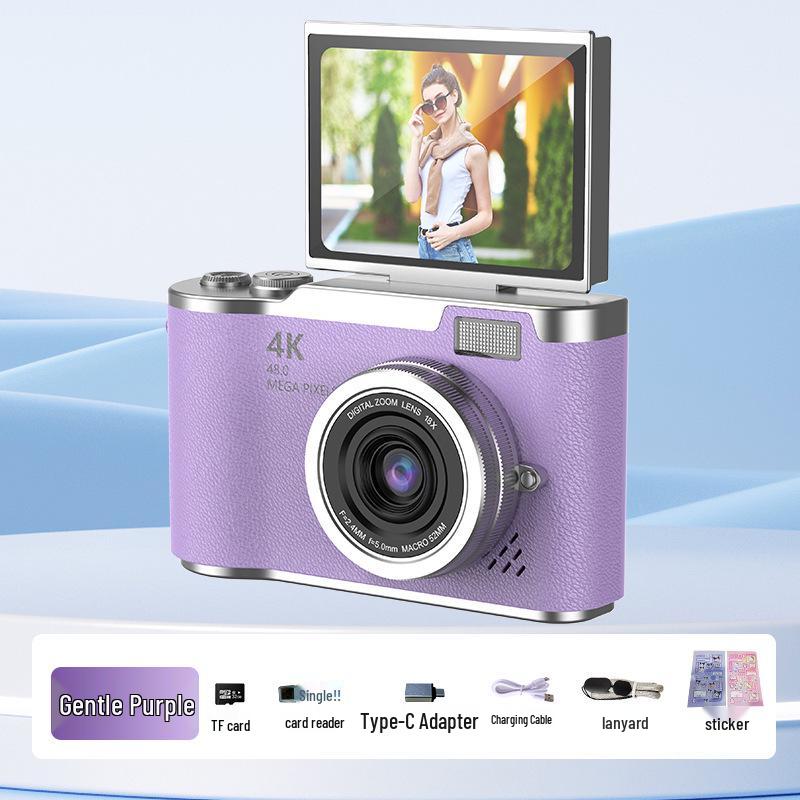 Ретро 4K CCD Детская цифровая фотокамера - Портативная игрушка и подарок для кампуса