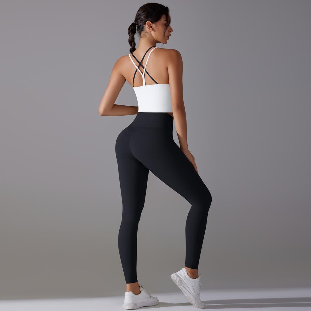 Back Cross Yoga Outfit Auroth Women Gym Set Beauty Back Bra High Waist Running Leggings Fitness Outfits