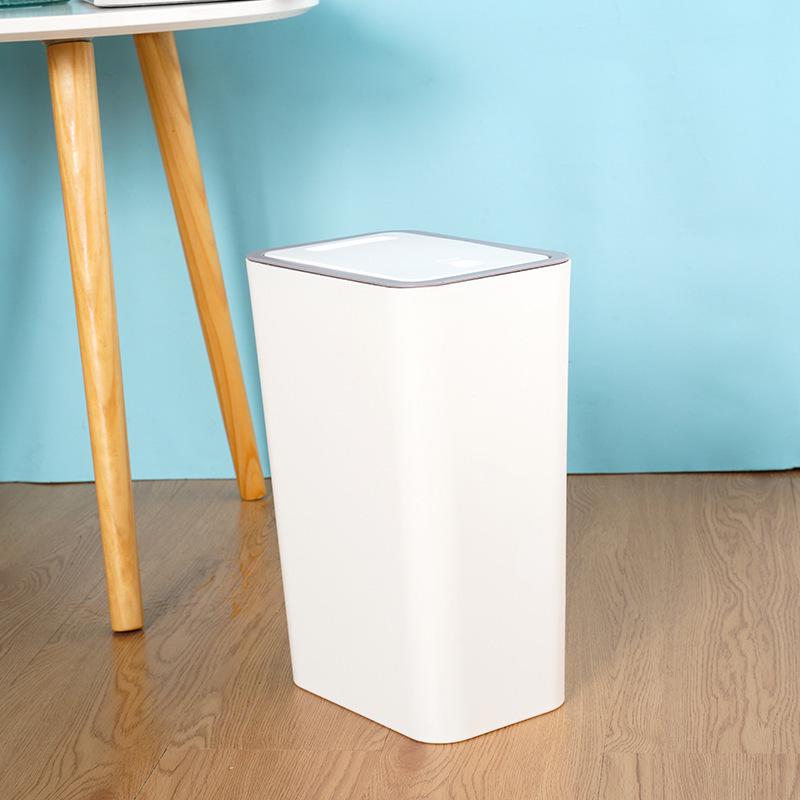 Press-Type Pop-Up Lid Trash Can for Kitchen, Bathroom, or Restaurant