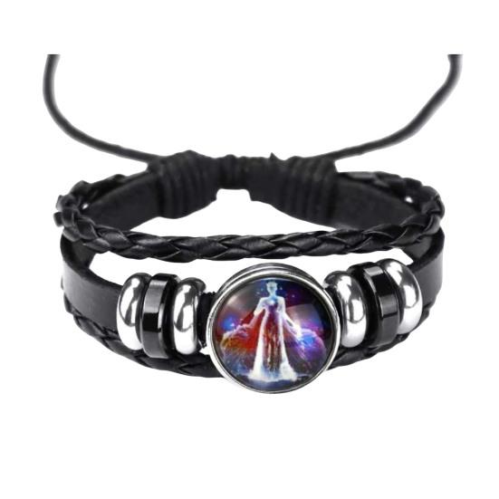 Браслет-унисекс Constellation, многослойный, плетеный, из искусственной кожи, регулируемый, сплав, светится ночью