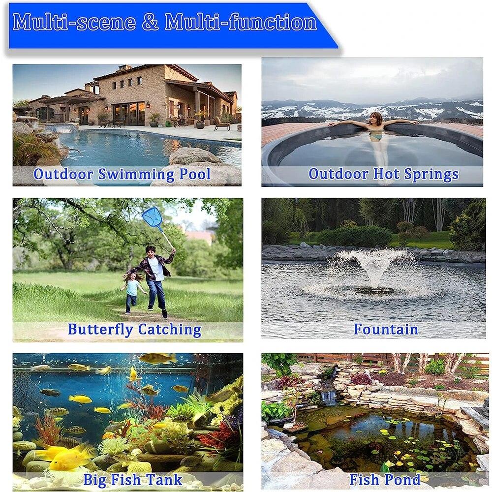 Регулируемая скиммерная сетка для бассейна, телескопическая для очистки съемной поверхности плавательного шеста для ванн, спа-ванн и фонтанов