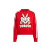 Neo Rabbit Print Loose Crew Neck Pullover Sweatshirt Women Tops Light-Scarlet IB0390