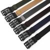 Plaid Button Imitation Nylon Belt Military Training Outdoor Canvas Tactical Belt Simple Sports Belt