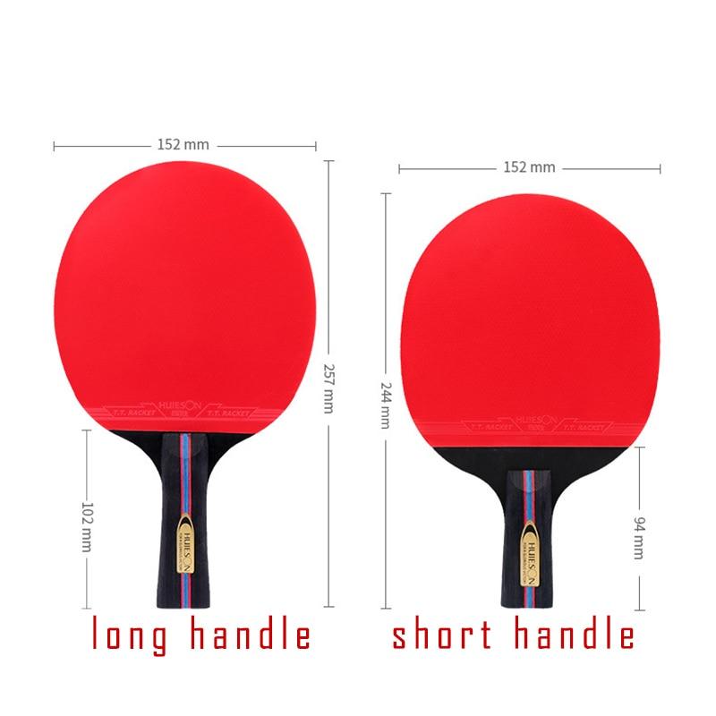 Free 3 Balls 6 Star Table Tennis Bat 7Ply Wood Racket Long Short Handle Ping Pong Paddle Racket with Bag