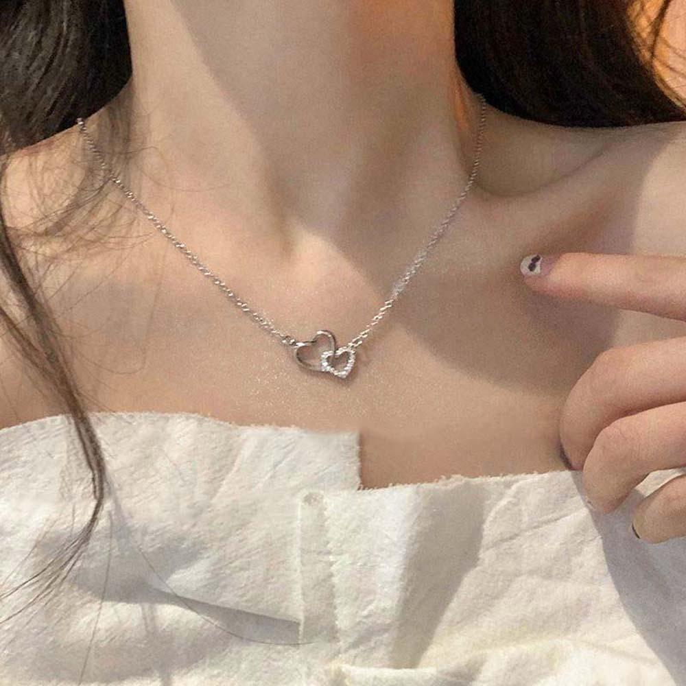 Ювелирные аксессуары Любовь Сердце Ожерелье Подвеска Ожерелье Полое Сердце Цепочка Подвеска Пара