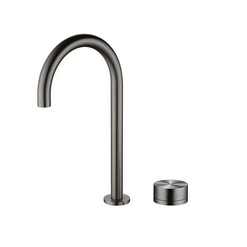 Никель/Серый Латунь Отдельный Смеситель для Раковины в Ванную Комнату Двух отверстий Однорычажный Горячий и Холодный Смеситель для Умывальника для Дома