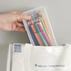 Large Capacity Transparent Stationery Box: Pen Holder & Crayon Organizer, Ideal for Colored Pencils, Children's Art Supplies & Sketch Pens.