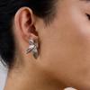 Yori Stainless Steel Gold Leaf Twist Earrings Summer Waterproof Jewelry for Women 18k PVD Plated Bijoux