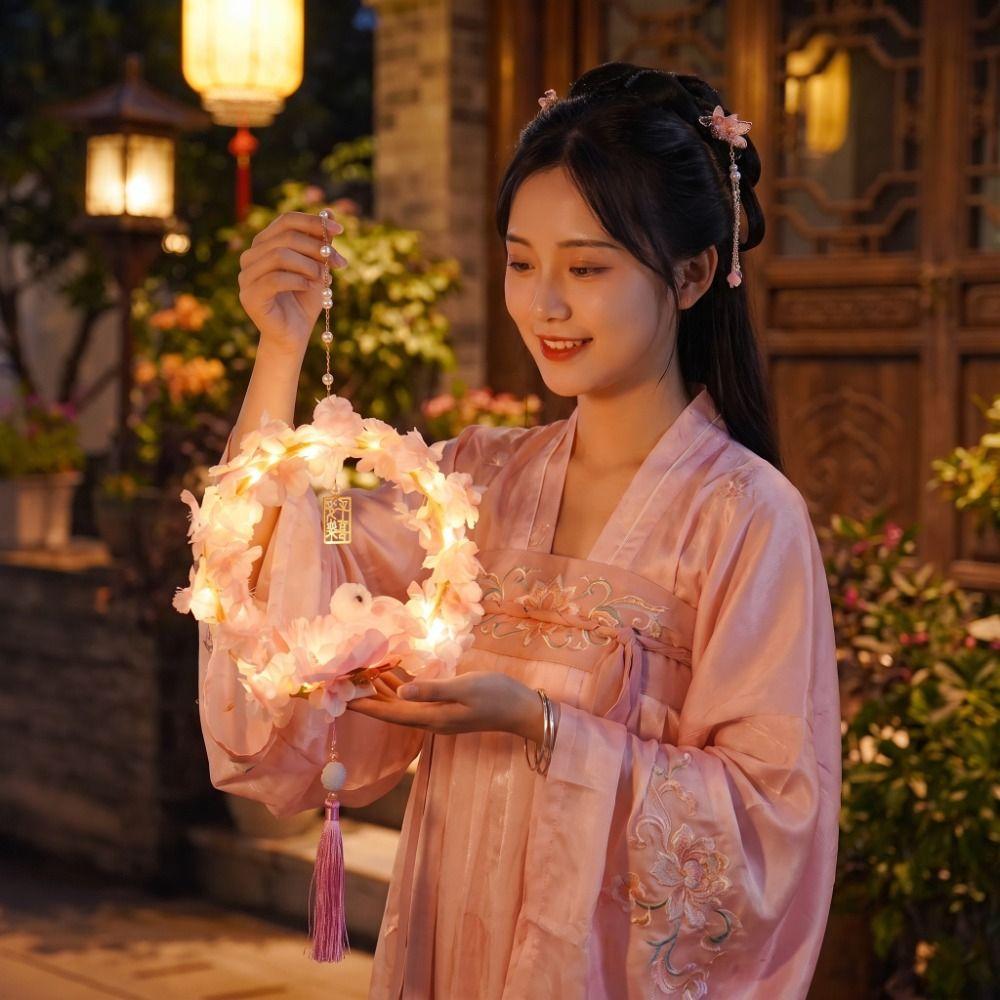 Cartoon Mid-Autumn Festival Lantern PVC Lotus Lantern Lantern DIY Material Package Hanfu Hanging