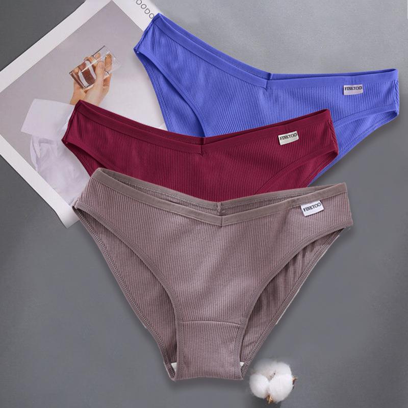 FINETOO 3 шт./компл. M-XXL женские сексуальные хлопковые трусики нижнее белье женские трусы женские трусы хлопковые трусики нижнее белье для девочек