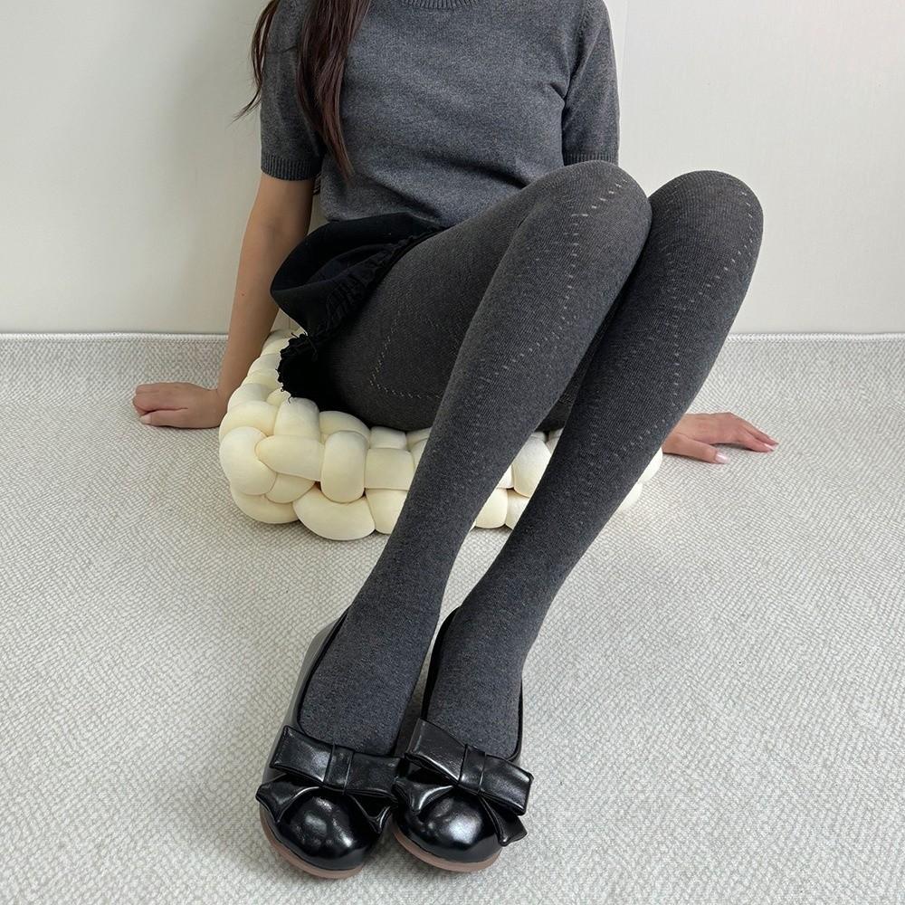 Теплые вязаные жаккардовые колготки облегающего силуэта модные колготки Осень Зима