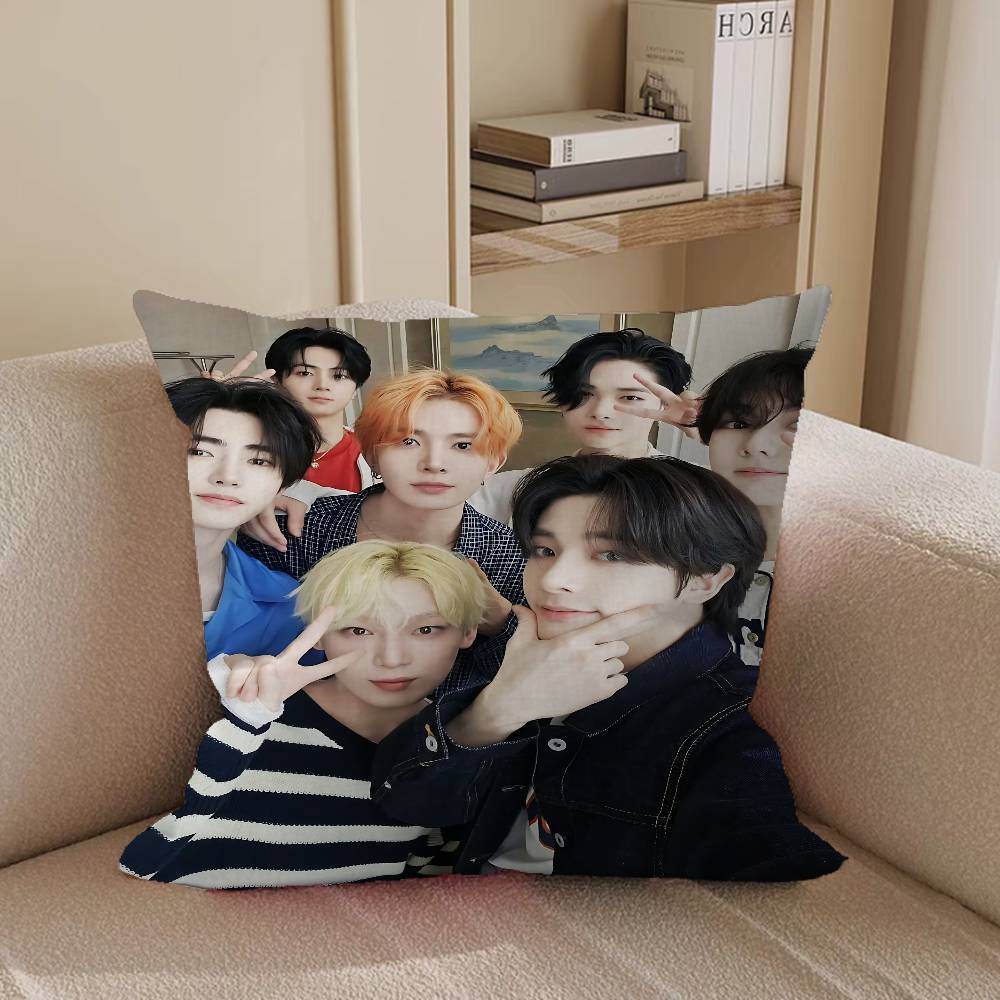 K-Korean Group E-ENHYPENS Pillow Case Removable Washable Cushion Cover – All-Season Soft Linen