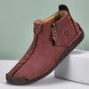 Новые Классические Мужские Туфли из Натуральной Кожи Ручной Работы, Дизайн на Молнии, Уличные Кроссовки Слипоны, Повседневная Обувь, Кожаные Дышащие Мужские Ботильоны