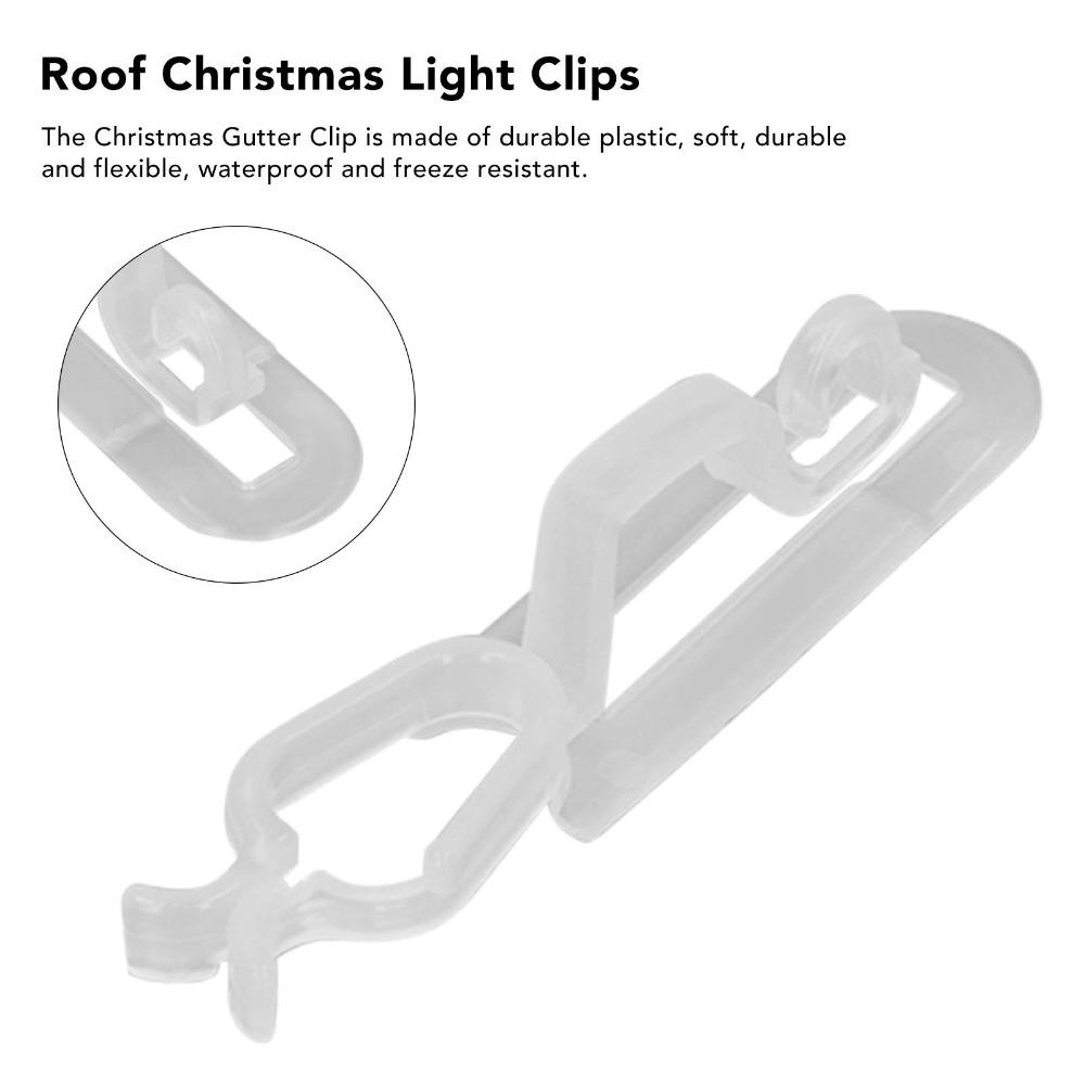 60Pcs White/Black Christmas Light Clips 1.8 x 2 x 8.5cm Outdoor Light Clips  Outdoor